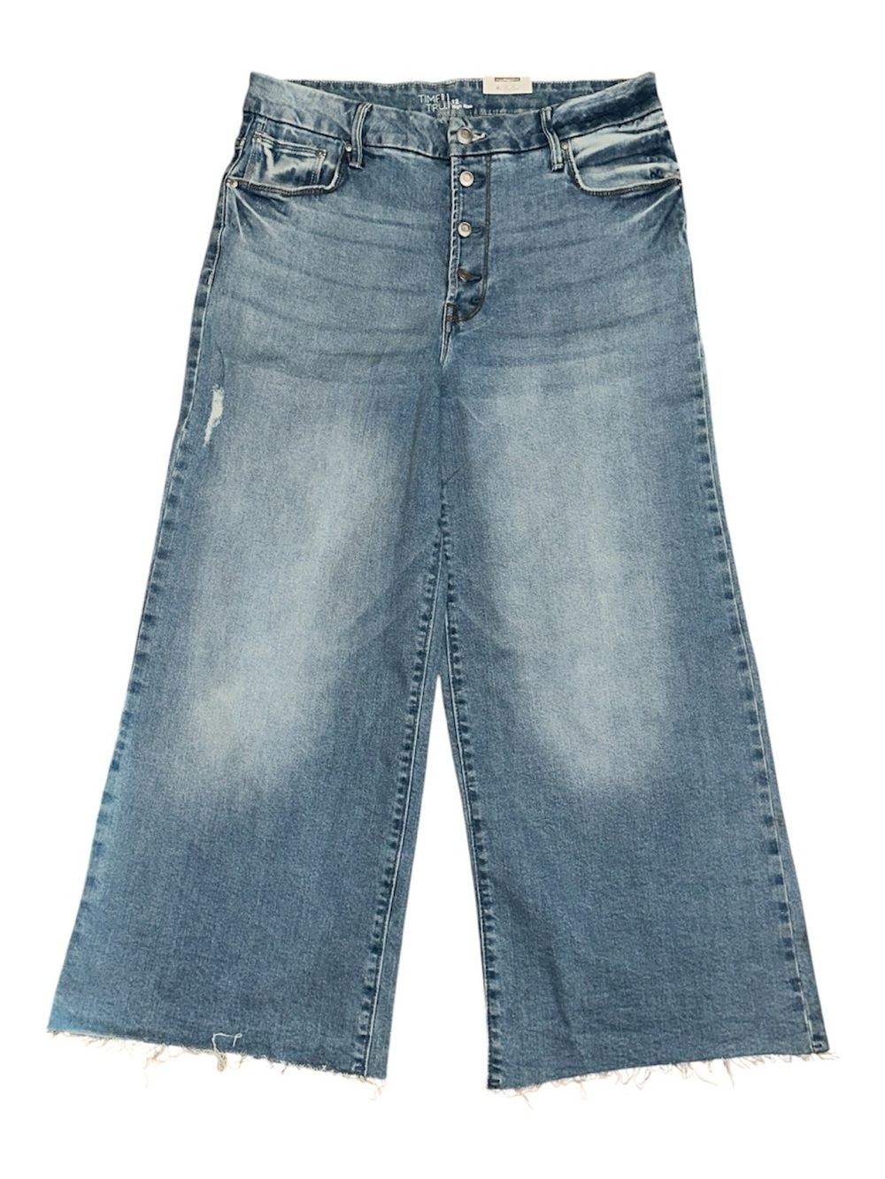 Time and Tru Light Blue Wide-Leg Crop Jeans Size 12 Light Wash